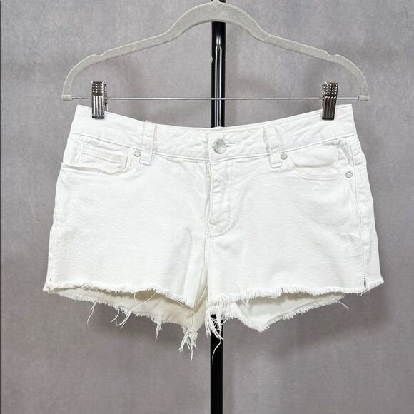 A.N.A. Low-Rise White Cut-off Shortie Denim Shorts - Picture 1 of 3